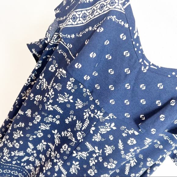 Vince Camuto Women Blue Ditsy Liberty Printed Ruffled Slip Dress Plus Size 1X - Picture 6 of 11